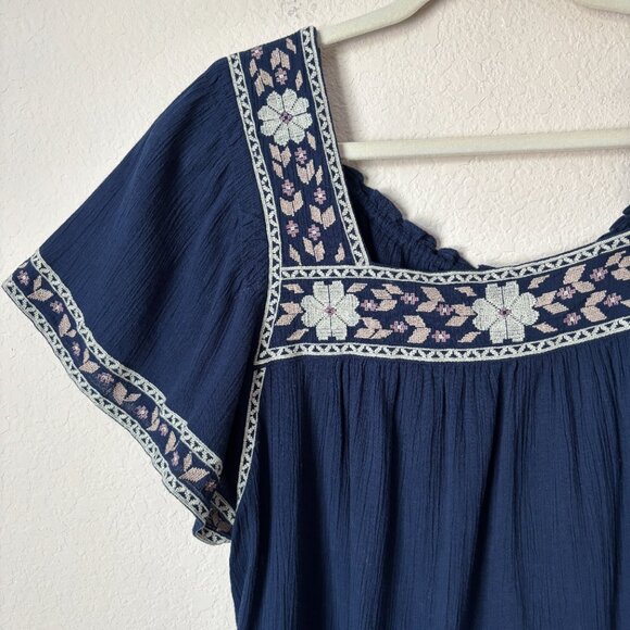 Madewell 1X Plus Boho Embroidered Square-Neck Top - Picture 5 of 16